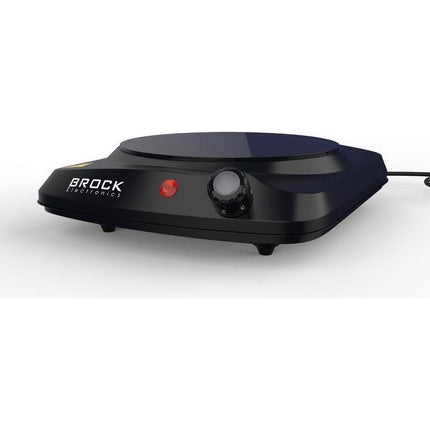 BROCK 1-Pits Infrarood Elektrische Kookplaat – 1200W Compact Kooktoestel met Temperatuurregeling – Zwart – Ø17,7 cm