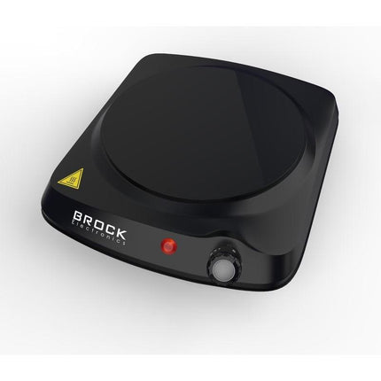 BROCK 1-Pits Infrarood Elektrische Kookplaat – 1200W Compact Kooktoestel met Temperatuurregeling – Zwart – Ø17,7 cm