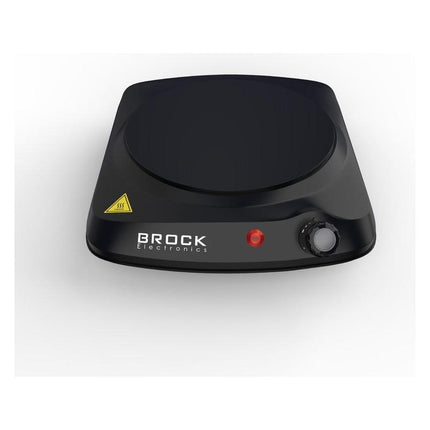 BROCK 1-Pits Infrarood Elektrische Kookplaat – 1200W Compact Kooktoestel met Temperatuurregeling – Zwart – Ø17,7 cm