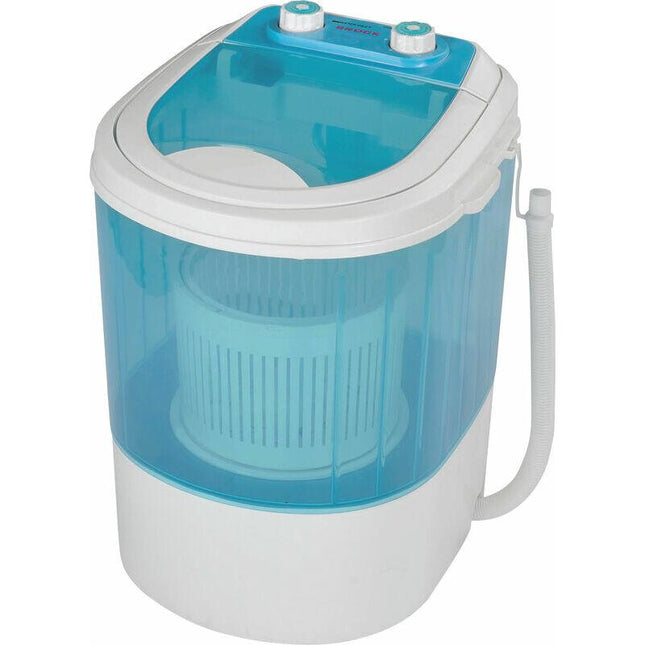 Brock Camping Mini Wasmachine 3 kg – Compact, Stil & Energiezuinig – Met Centrifuge en Timer – Voor Reizen, Camper & Kleine Huishoudens