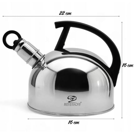 Meyerhoff Fluitketel 1,5 Liter – RVS Waterketel Inductie – Zilver