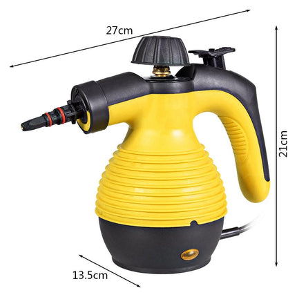 Trendmix Handstoomreiniger Geel – 1050W – 350 ml – 9-Delige Accessoireset – Veilig Ontwerp – Voor Keuken, Badkamer, Auto & Meer
