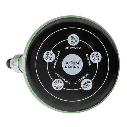 Altom Design Balbina exclusieve fluitketel Emaille 2.5 Liter - Retro Waterketel - Geschikt voor alle warmtebronnen - Groen