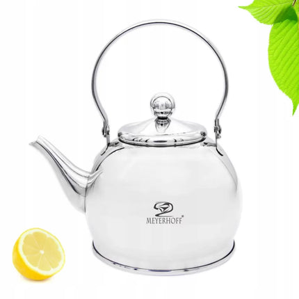 Meyerhoff RVS theeketel 1 liter MH-4327B – Inductie waterketel – Met theezeef – Zilver – Opklapbaar handvat