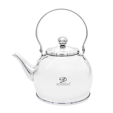 Meyerhoff RVS theeketel 1 liter MH-4327B – Inductie waterketel – Met theezeef – Zilver – Opklapbaar handvat