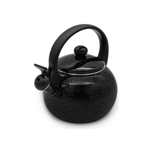 Meyerhoff Fluitketel 2.2L – Zwart Emaille – Met Fluit – Voor Inductie & Alle Warmtebronnen – Stijlvolle Theepot Look