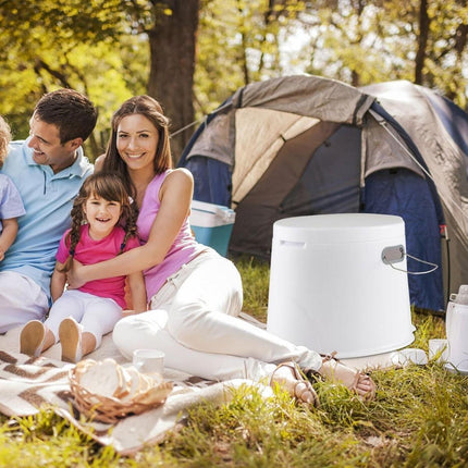 Trendmix Draagbaar Camping Toilet 5L – Lichtgewicht Chemisch Toilet met Binnenemmer – Toiletpapierhouder – Wit/Grijs