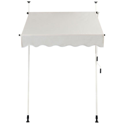 Trendmix Uitschuifbare Klemluifel 150×120 cm – Beige – Verstelbaar tot 300 cm – UV-bescherming – Zonnescherm voor Balkon, Terras & Tuin