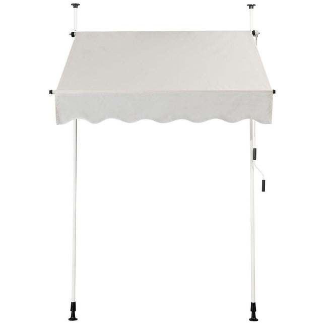 Trendmix Uitschuifbare Klemluifel 150×120 cm – Beige – Verstelbaar tot 300 cm – UV-bescherming – Zonnescherm voor Balkon, Terras & Tuin