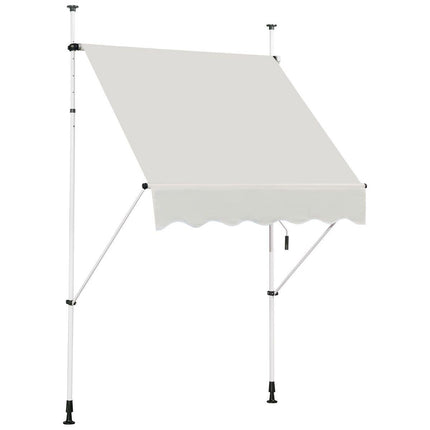 Trendmix Uitschuifbare Klemluifel 150×120 cm – Beige – Verstelbaar tot 300 cm – UV-bescherming – Zonnescherm voor Balkon, Terras & Tuin