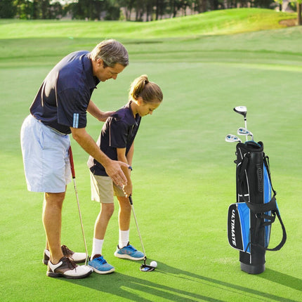 Trendmix Junior 5-Delige Golfclub Set Inclusief tas en Golfclubs – Junior Golfclubs - Golf Set Voor Kinderen In De Leeftijd Van 8-10 Blauw