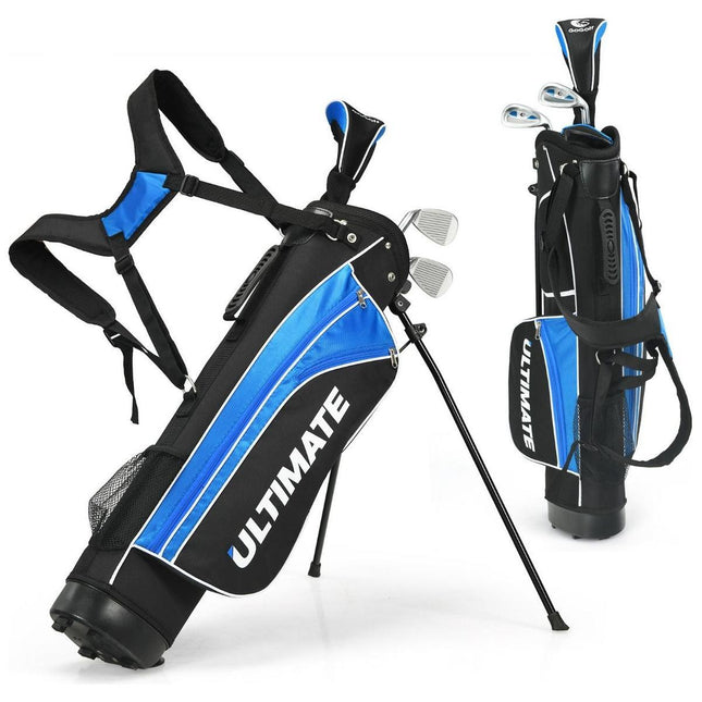 Trendmix Junior 5-Delige Golfclub Set Inclusief tas en Golfclubs – Junior Golfclubs - Golf Set Voor Kinderen In De Leeftijd Van 8-10 Blauw