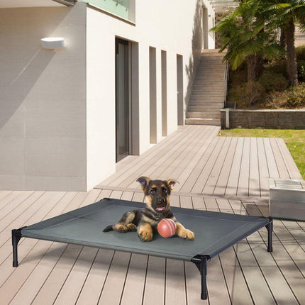Trendmix Verhoogd Hondenbed Met Luifel – 105x87x89 cm – Grijs – Hondenligbed Voor Buiten – Weerbestendig – Tot 20 kg
