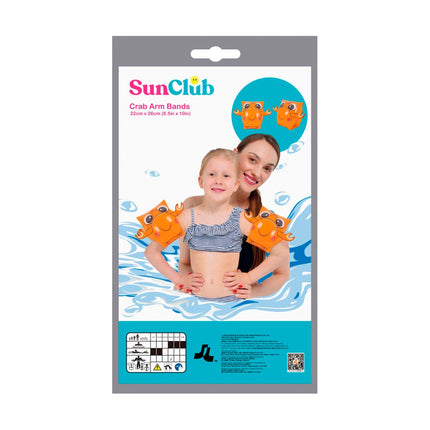 SunClub Zwembandjes Kinderen 3-6 Jaar – Opblaasbare Zwembandjes Krab – Zwemhulpmiddel Voor Peuters – Oranje PVC