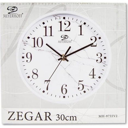 Wandklok 30 cm – Stille Analoge Klok met Quartz Uurwerk – Marmerlook