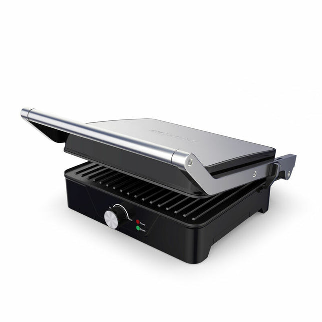 BROCK Grote Contactgrill – Tafelgrill & Tosti Apparaat – Grillplaat 30 x 24 cm – Instelbare Temperatuur – PFAS Vrij – 1500W – Zwart