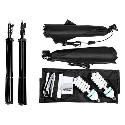 Softbox Verlichting Set van 2 – Fotostudio Daglichtlampen met Statief – 48x67 cm – Hoogte Verstelbaar – Professionele Studiolampen voor Foto & Video