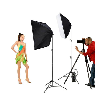 Softbox Verlichting Set van 2 – Fotostudio Daglichtlampen met Statief – 48x67 cm – Hoogte Verstelbaar – Professionele Studiolampen voor Foto & Video