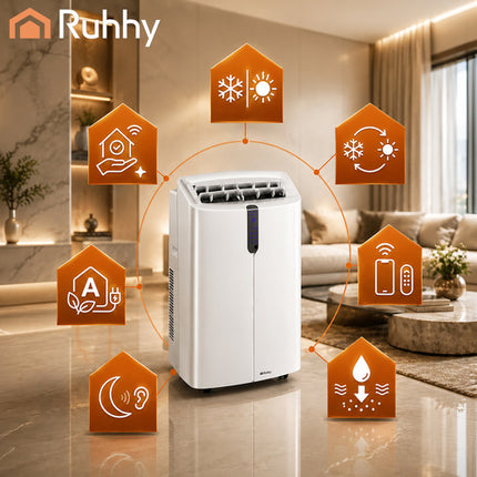 Mobiele Airconditioner 12000 BTU WiFi – 4-in-1 Airco met Verwarming, Ontvochtiger & Ventilator – 25-30 m² - 3,5 kW
