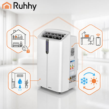 Mobiele Airconditioner 12000 BTU WiFi – 4-in-1 Airco met Verwarming, Ontvochtiger & Ventilator – 25-30 m² - 3,5 kW