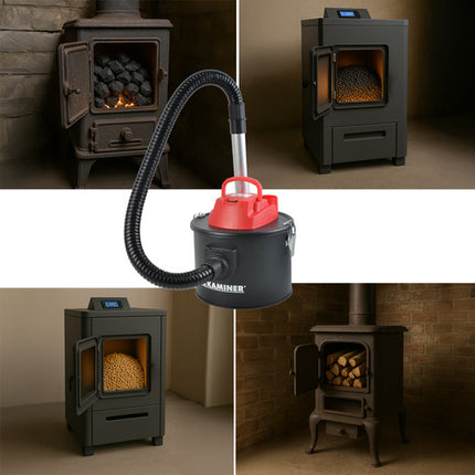 Kaminer Zakloze Industriële As- en Openhaard Stofzuiger 10L – 800W – HEPA Dubbel Filter – Blaasfunctie – Voor Haard, Pelletkachel, Grill & Werkplaats