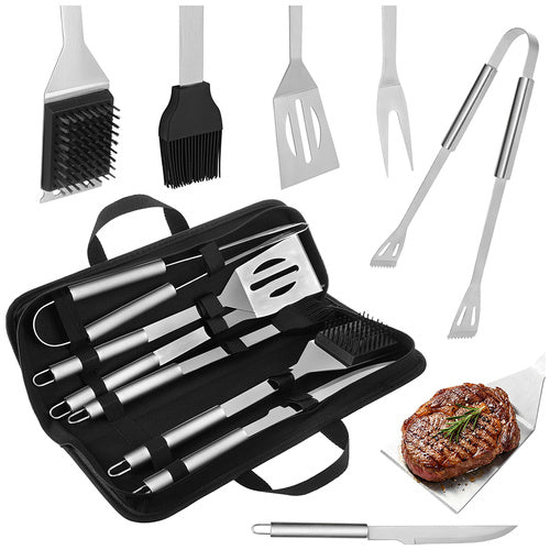 BBQ Gereedschapset 6-delig RVS – Complete Barbecue Accessoires Set met Opbergkoffer