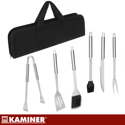BBQ Gereedschapset 6-delig RVS – Complete Barbecue Accessoires Set met Opbergkoffer