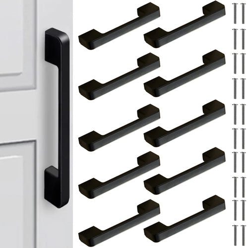 Meubelgrepen 10 stuks Mat Zwart – Aluminium Kastgrepen – 96 mm Boorafstand – Voor Kast, Lade en Dressoir Iso Trade