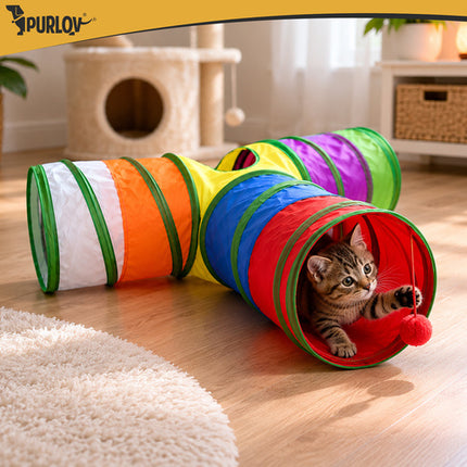 Katten Speelgoedset 24-delig XXL – Kattentunnel 80 cm – Hengel – Speelballen – Speelmuizen – Interactief Kattenspeelgoed
