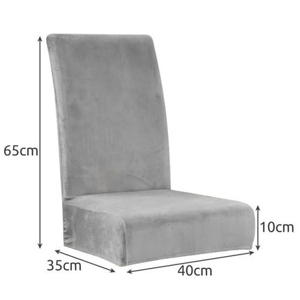 Ruhhy Universele Velours Stoelhoes Grijs – Elastisch & Wasbaar – Luxe Beschermhoes voor Eetkamerstoelen – Zachte Stretch Chair Cover