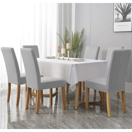 Ruhhy Universele Velours Stoelhoes Grijs – Elastisch & Wasbaar – Luxe Beschermhoes voor Eetkamerstoelen – Zachte Stretch Chair Cover
