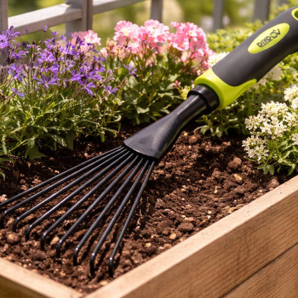 Handhark 38 cm – Waaierhark – Tuinhark voor Bloemen, Borders en Bladeren – Metalen Tanden