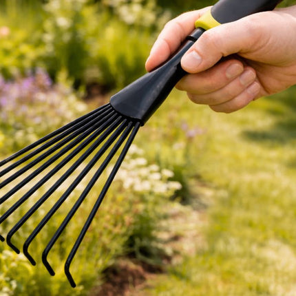 Handhark 38 cm – Waaierhark – Tuinhark voor Bloemen, Borders en Bladeren – Metalen Tanden