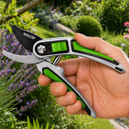 Snoeischaar 22 cm – Heavy Duty – Gehard Stalen Blad – Verstelbare Bladopening – Voor Takken, Struiken en Planten