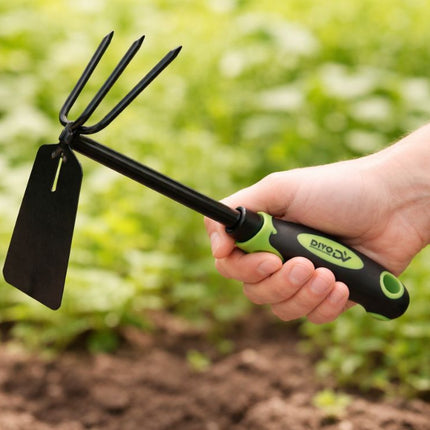 Dubbele Handhak 31 cm – Handcultivator en Tuinhak – 2-in-1 Onkruidwieder – Voor Losmaken van Grond en Wieden