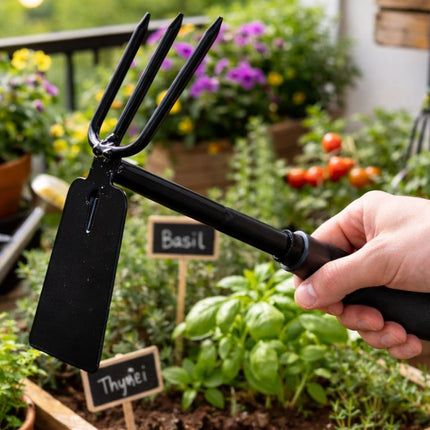 Dubbele Handhak 31 cm – Handcultivator en Tuinhak – 2-in-1 Onkruidwieder – Voor Losmaken van Grond en Wieden