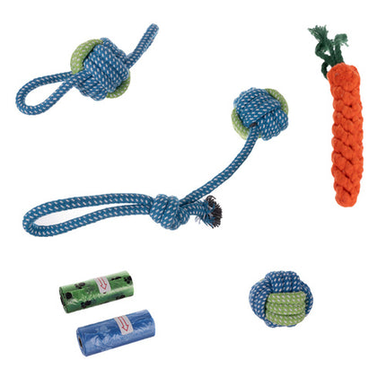 Hondenspeelgoed Set 16-delig – Kauwspeelgoed – Trekspeelgoed – Touwspeelgoed – Frisbee – Speelgoed voor Puppy en Hond