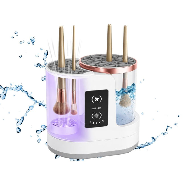 Elektrische Make-up Kwastenreiniger – Automatische Kwastenreiniger met Droogfunctie – USB-C – Wit