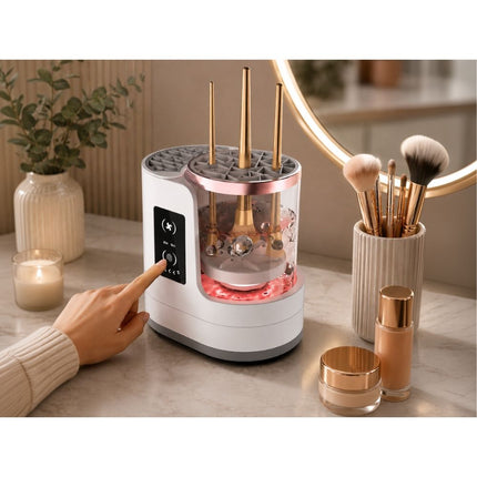 Elektrische Make-up Kwastenreiniger – Automatische Kwastenreiniger met Droogfunctie – USB-C – Wit