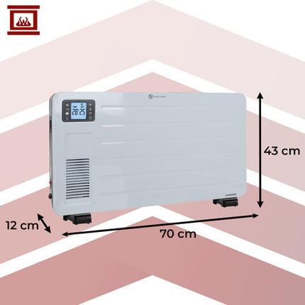 Kaminer Ziflo 2300W Elektrische Convectorkachel – Wit – WiFi App-bediening – Energiebesparend – Turboheater – 24H Timer – Oververhittings- & Kantelbeveiliging