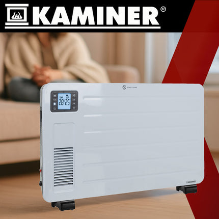 Kaminer Ziflo 2300W Elektrische Convectorkachel – Wit – WiFi App-bediening – Energiebesparend – Turboheater – 24H Timer – Oververhittings- & Kantelbeveiliging