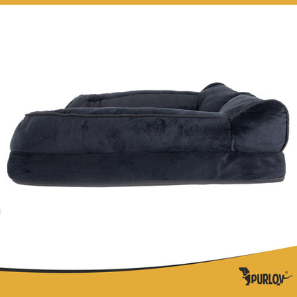 Orthopedische Hondenmand S 65 x 55 cm – Ergonomisch Hondenbed met Traagschuim – Wasbare Hoes – Antislip – Zwart