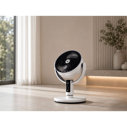 Staande Ventilator met Afstandsbediening – Oplaadbaar – 10 Snelheden – Oscillerend – Verstelbare Hoogte – LED Display – Wit/Zwart