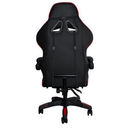 Dunmoon deluxe verstelbare game stoel met uitschuifbare voetensteun zwart/rood