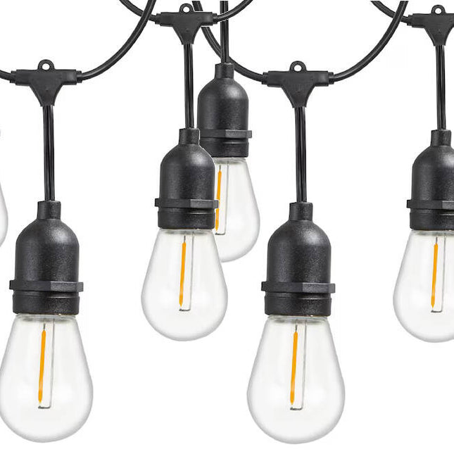 Lichtslinger buiten 10 meter met 10 LED lampen E27 – warm wit – IP44 – koppelbaar – voor tuin, terras en balkon