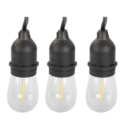 Lichtslinger buiten 15 meter met 15 LED lampen E27 – warm wit – IP44 – koppelbaar – voor tuin, terras en balkon