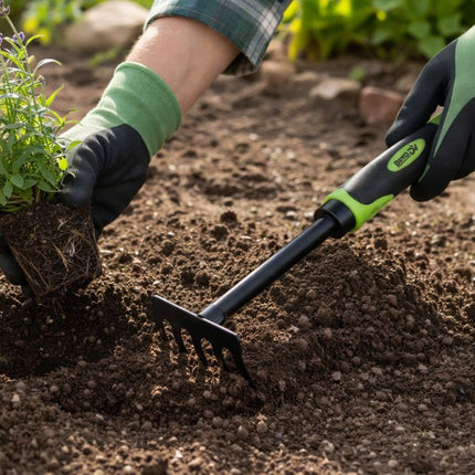 Handhark 29 cm – Tuingrabbel – Handhark voor Bloembedden, Borders en Moestuin – Metalen Hark