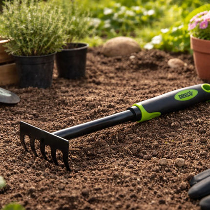 Handhark 29 cm – Tuingrabbel – Handhark voor Bloembedden, Borders en Moestuin – Metalen Hark
