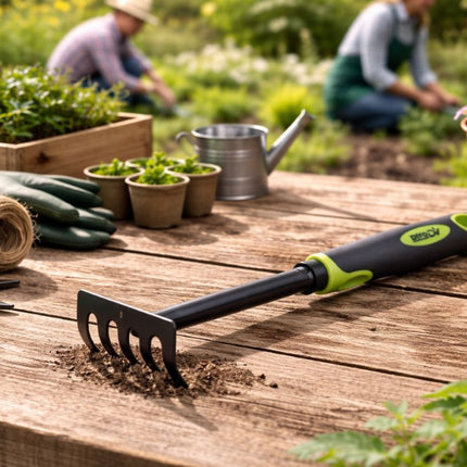 Handhark 29 cm – Tuingrabbel – Handhark voor Bloembedden, Borders en Moestuin – Metalen Hark