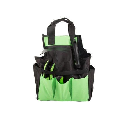 Tuingereedschapset 3-delig met Tas – Snoeischaar, Troffel en Schoffel – Tuingereedschap – Ergonomisch – Zwart/Groen